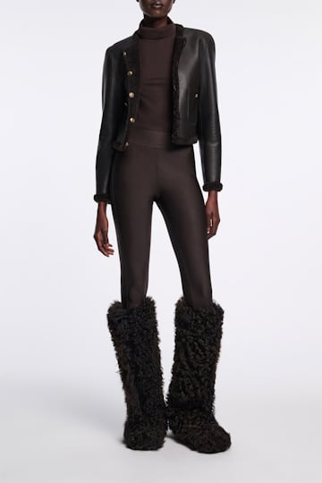 Dorothee Schumacher Leggings mit Seiteneinsatz dark chocolate