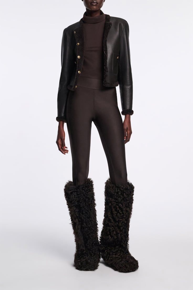 Dorothee Schumacher Leggings mit Seiteneinsatz dark chocolate
