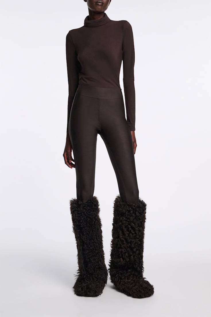 Dorothee Schumacher Leggings mit Seiteneinsatz dark chocolate