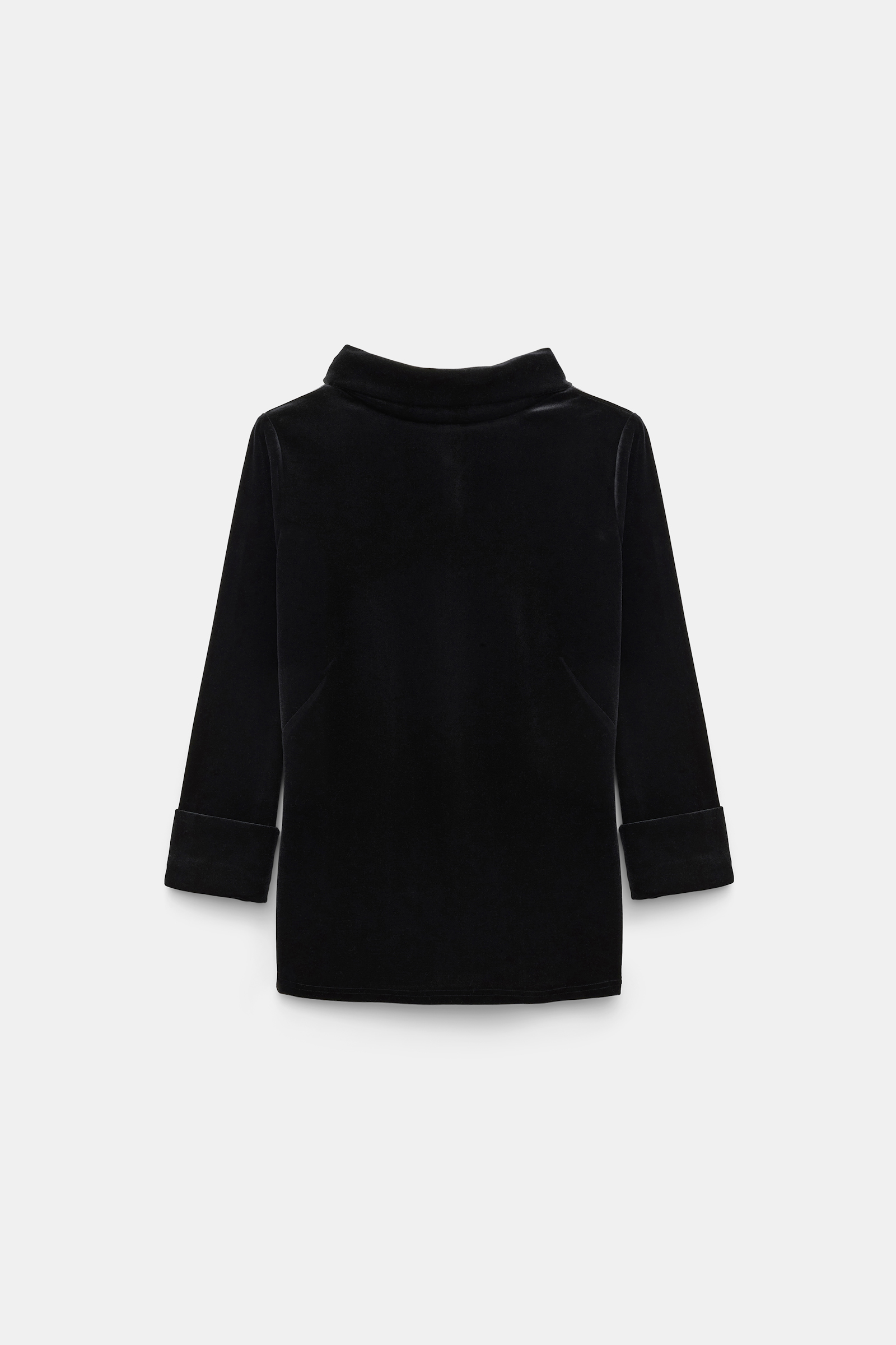 Dorothee Schumacher Rollkragentop aus Stretch-Samt pure black