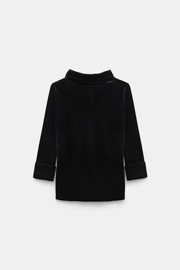 Dorothee Schumacher Rollkragentop aus Stretch-Samt pure black