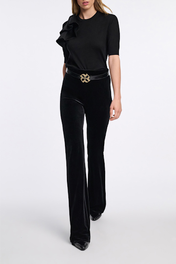 Dorothee Schumacher Stretch velvet flares pure black