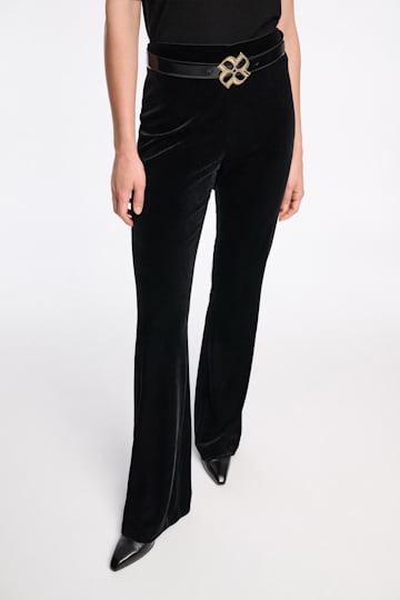 Dorothee Schumacher Stretch velvet flares pure black