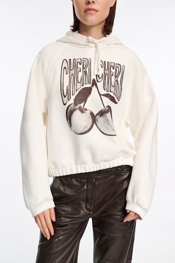 Dorothee Schumacher Hoodie mit "CHERI CHERI" Print camellia white