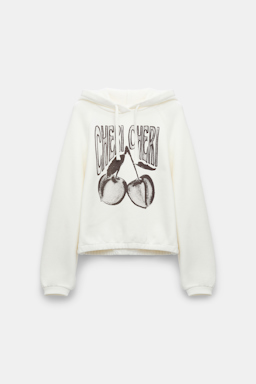 Dorothee Schumacher Felpa hoodie with "CHERI CHERI" print camellia white