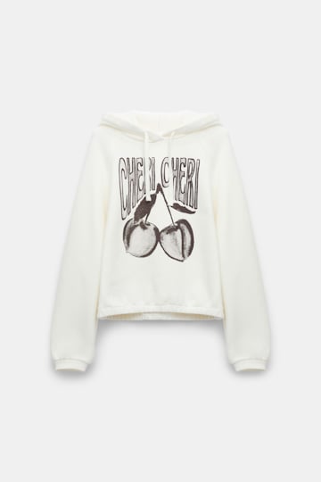 Dorothee Schumacher Hoodie mit "CHERI CHERI" Print camellia white