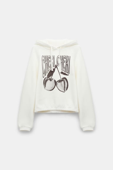 Dorothee Schumacher Hoodie mit "CHERI CHERI" Print camellia white