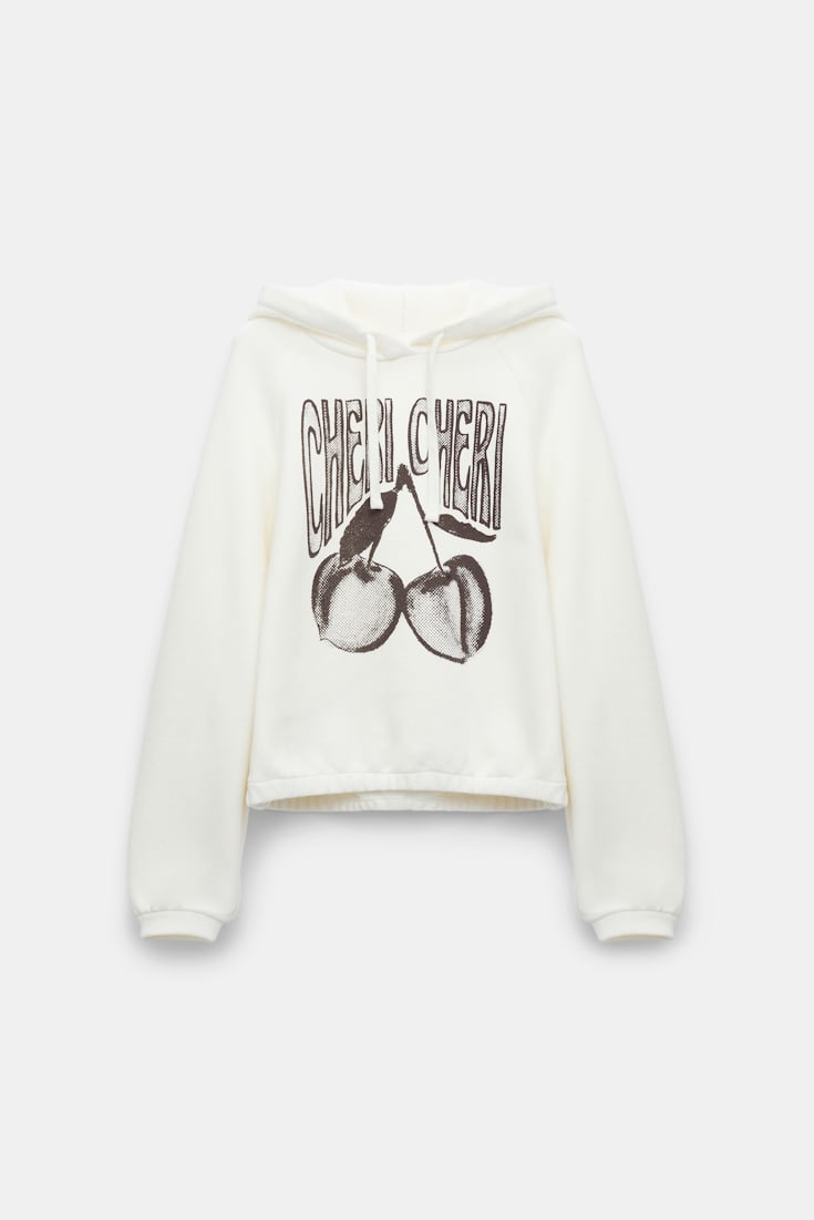Dorothee Schumacher Hoodie mit "CHERI CHERI" Print camellia white