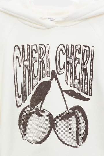 Dorothee Schumacher Hoodie mit "CHERI CHERI" Print camellia white