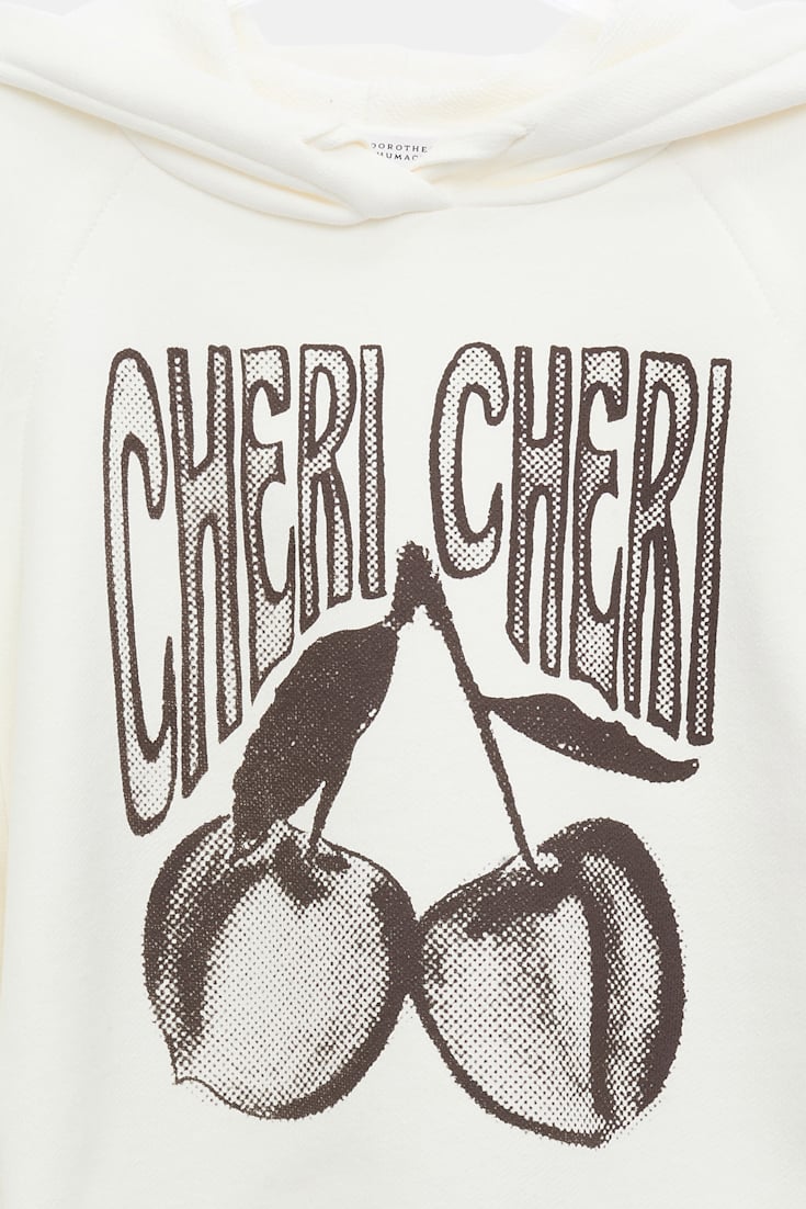 Dorothee Schumacher Hoodie mit "CHERI CHERI" Print camellia white
