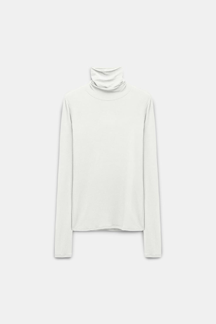 Dorothee Schumacher Softes Longsleeve mit Rollkragen eggshell