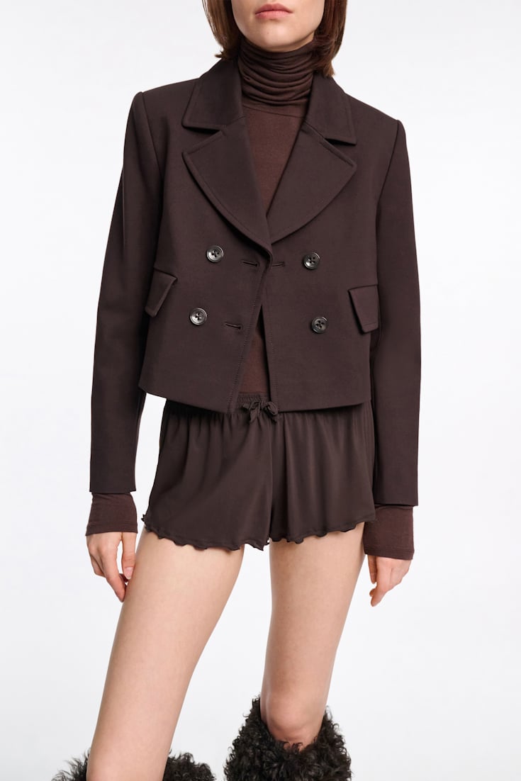 Dorothee Schumacher Softes Longsleeve mit Rollkragen chocolate
