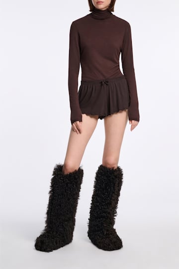 Dorothee Schumacher Softes Longsleeve mit Rollkragen chocolate