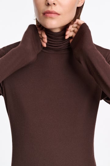 Dorothee Schumacher Softes Longsleeve mit Rollkragen chocolate