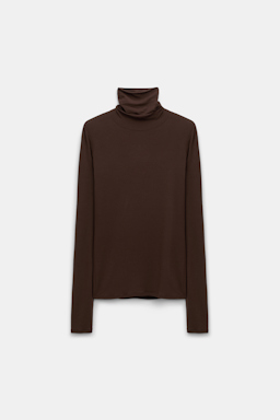 Dorothee Schumacher Softes Longsleeve mit Rollkragen chocolate