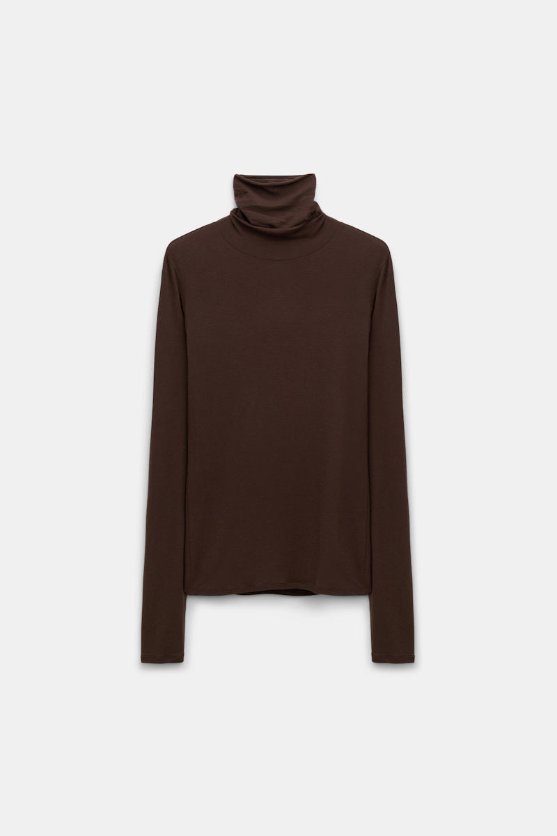 Dorothee Schumacher Long Sleeve Turtleneck In Brown