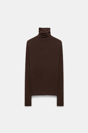 Dorothee Schumacher Softes Longsleeve mit Rollkragen chocolate