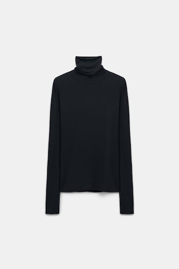Dorothee Schumacher Softes Longsleeve mit Rollkragen pure black