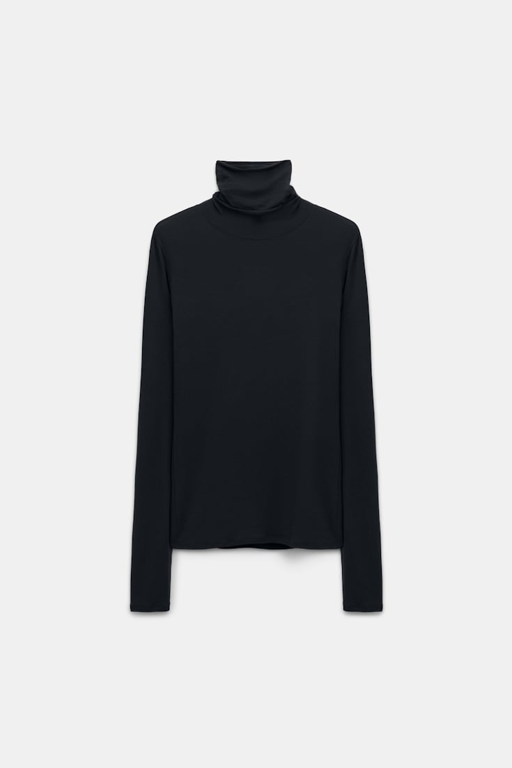Dorothee Schumacher Softes Longsleeve mit Rollkragen pure black
