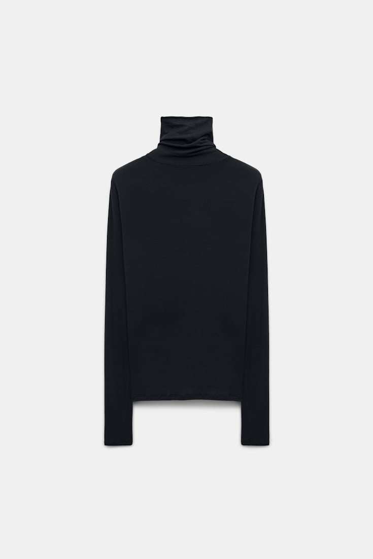 Dorothee Schumacher Softes Longsleeve mit Rollkragen pure black