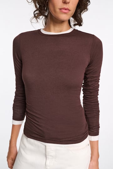 Dorothee Schumacher Softes Rundhalsshirt chocolate
