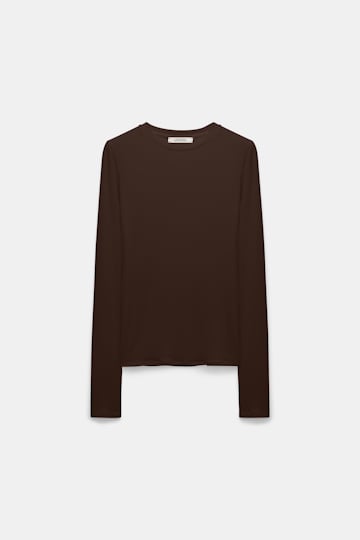 Dorothee Schumacher Softes Rundhalsshirt chocolate