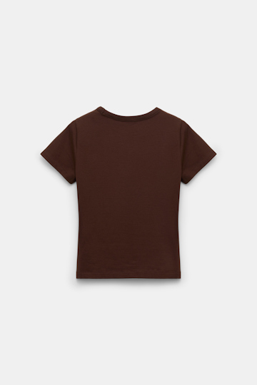 Dorothee Schumacher Rundhalsshirt mit gedoppeltem Kragen chocolate
