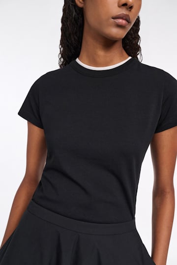 Dorothee Schumacher T-shirt with double layer neckline pure black