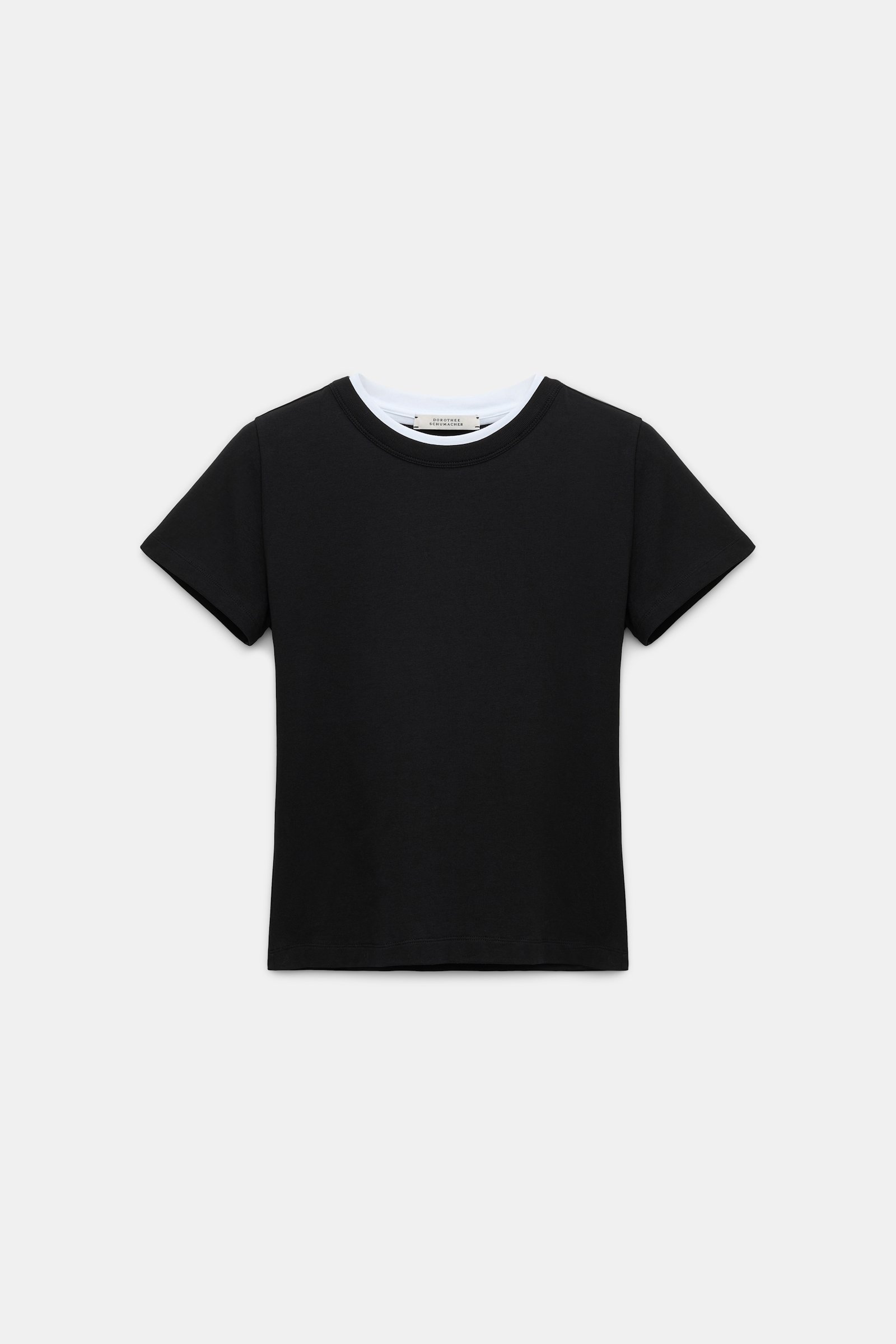 Dorothee Schumacher Rundhalsshirt mit gedoppeltem Kragen pure black