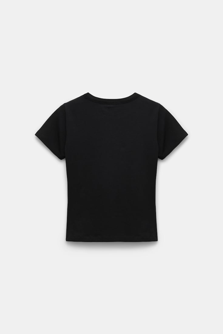 Dorothee Schumacher Rundhalsshirt mit gedoppeltem Kragen pure black