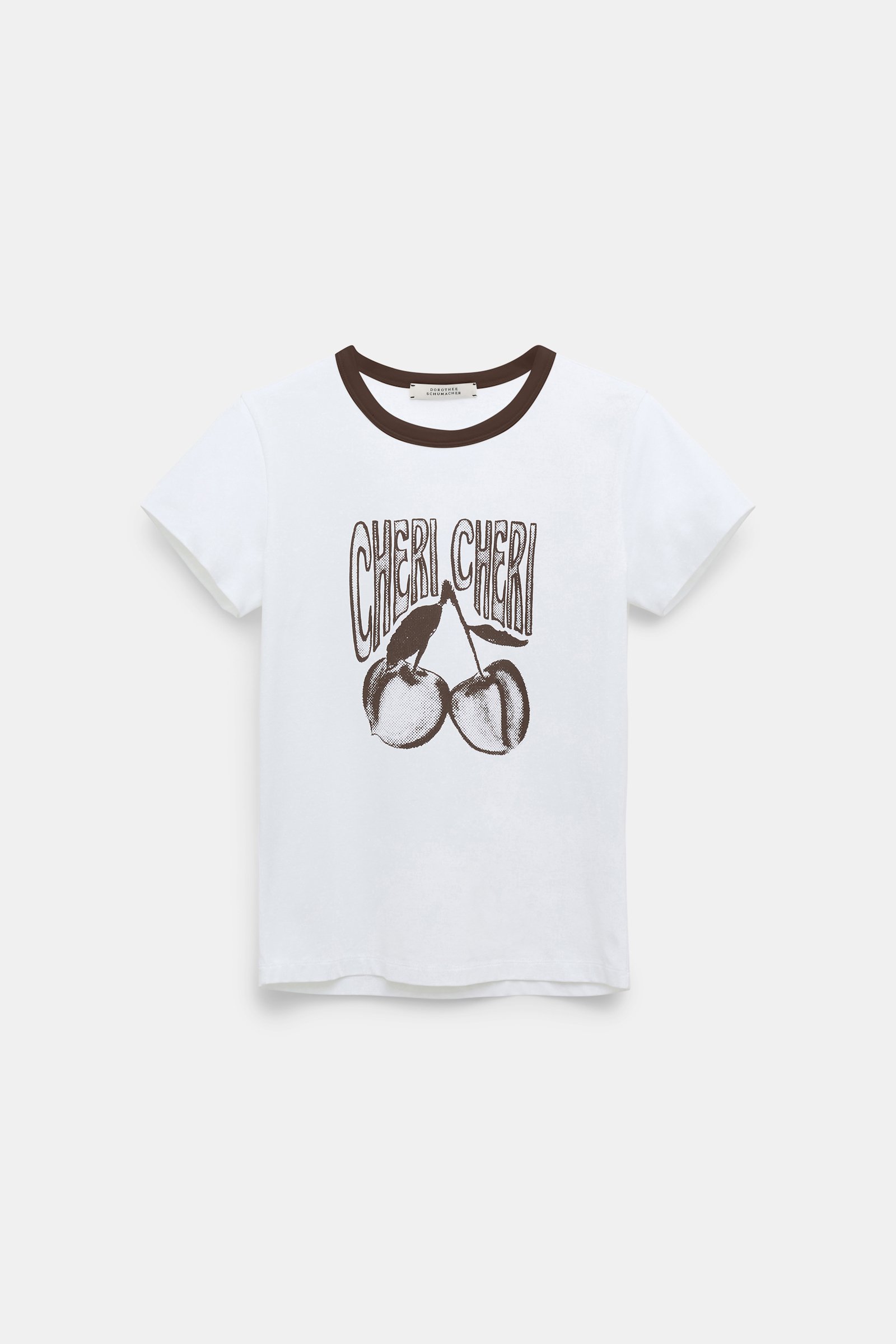 Dorothee Schumacher Rundhalsshirt mit "CHERI CHERI" Print camellia white