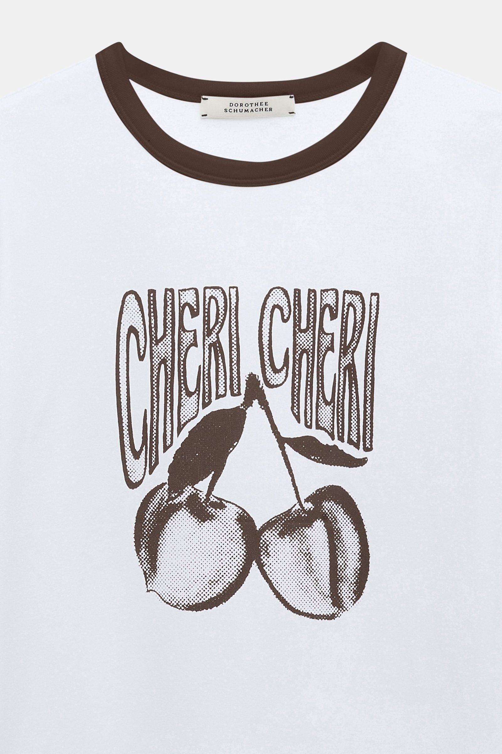 Dorothee Schumacher Rundhalsshirt mit "CHERI CHERI" Print camellia white