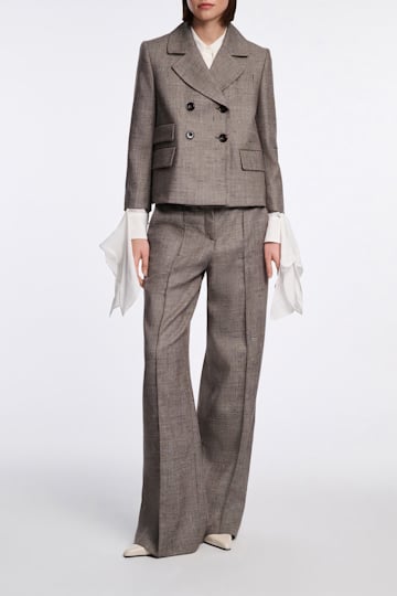 Dorothee Schumacher Boxy blazer in virgin wool pepper & chocoloate