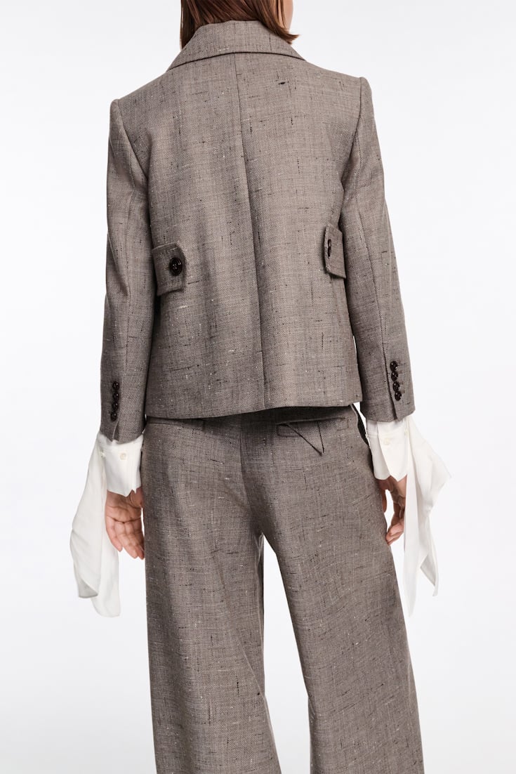 Dorothee Schumacher Boxy blazer in virgin wool pepper & chocoloate
