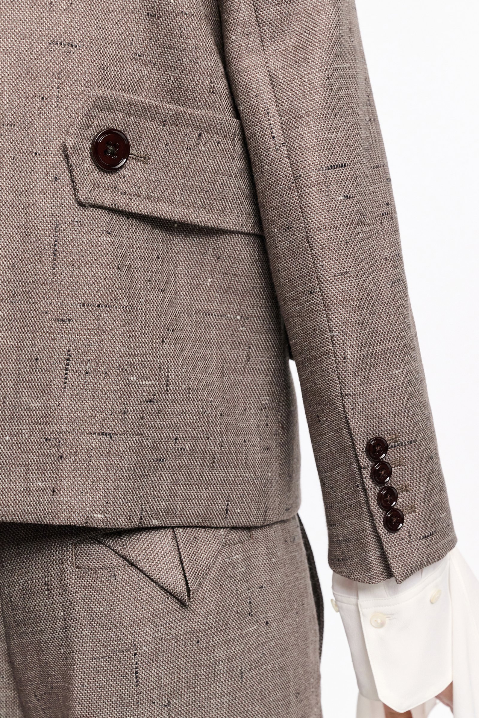 Dorothee Schumacher Boxy blazer in virgin wool pepper & chocoloate