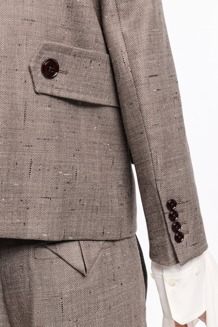 Dorothee Schumacher Boxy blazer in virgin wool pepper & chocoloate