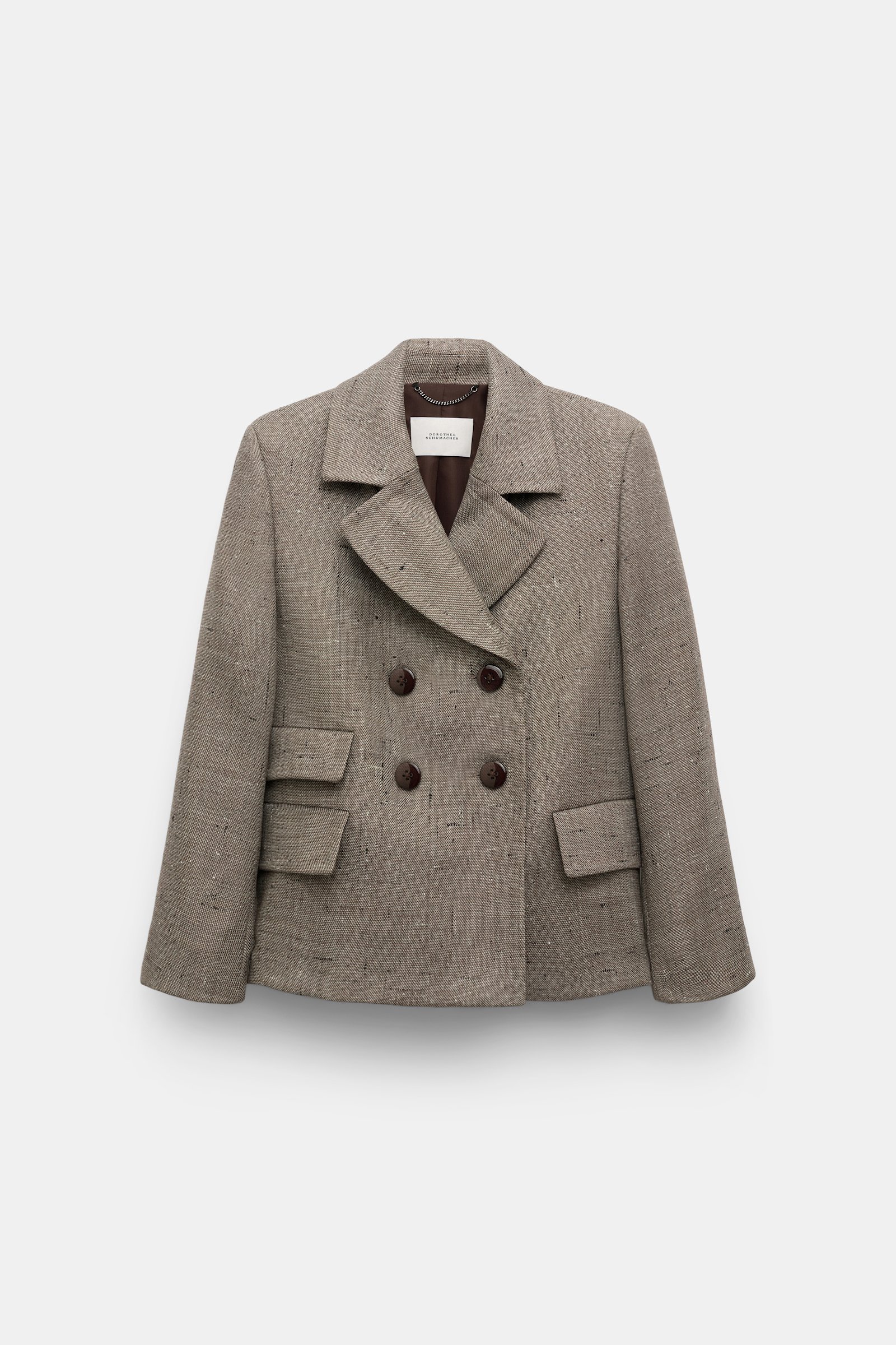Dorothee Schumacher Boxy blazer in virgin wool pepper & chocoloate
