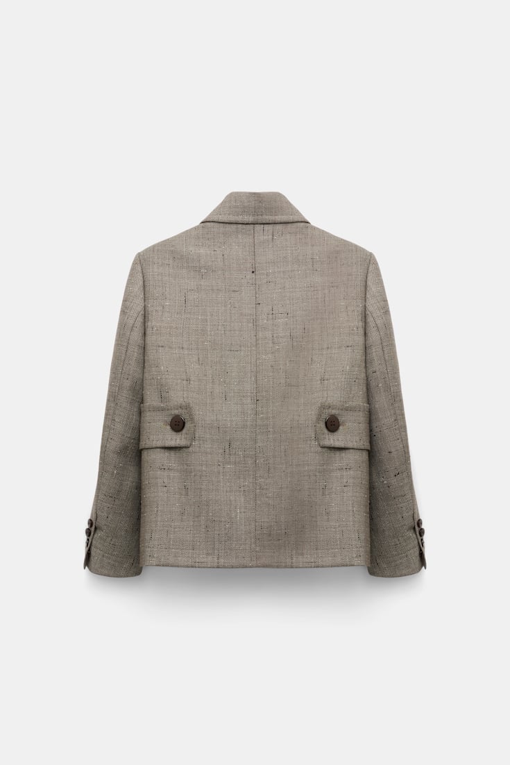 Dorothee Schumacher Boxy blazer in virgin wool pepper & chocoloate