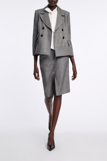 Dorothee Schumacher Boxy blazer in virgin wool pepper & salt
