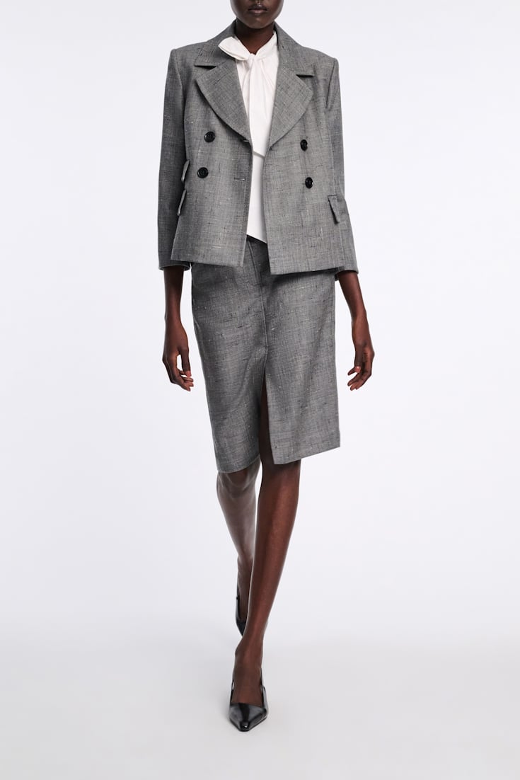 Dorothee Schumacher Boxy blazer in virgin wool pepper & salt
