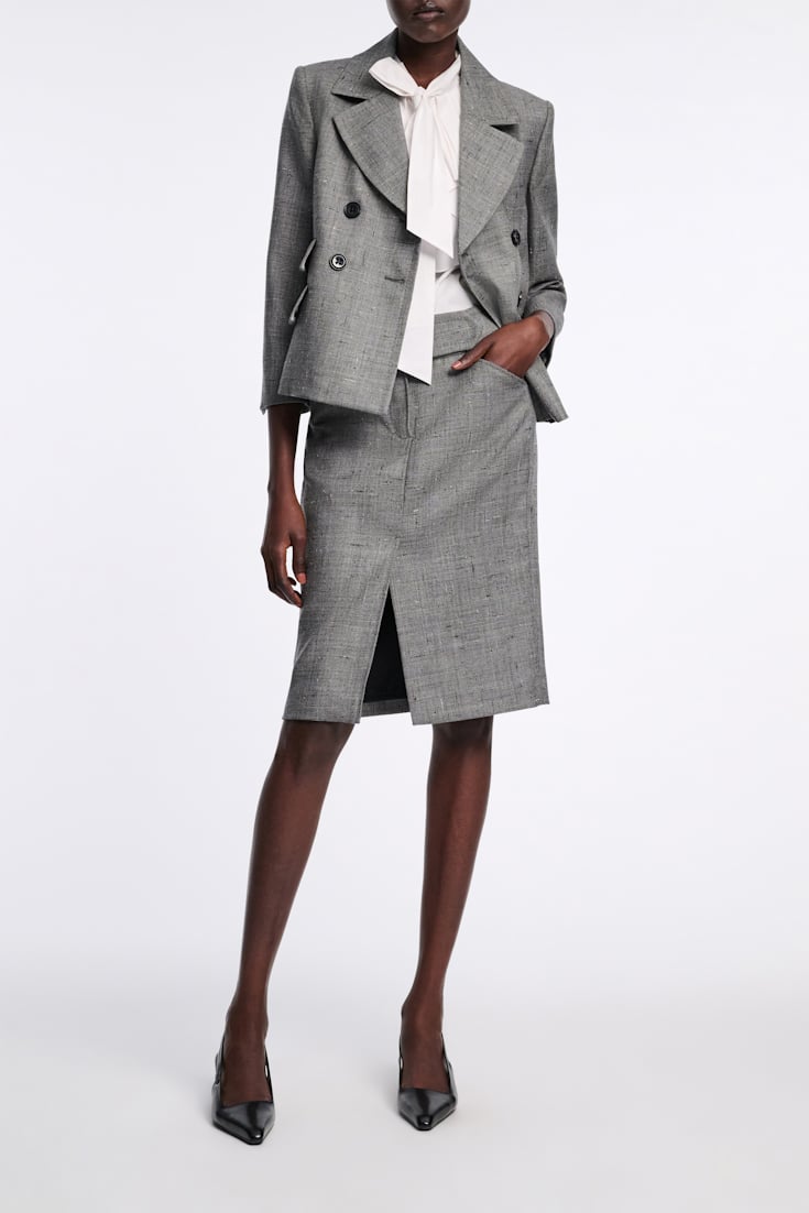 Dorothee Schumacher Boxy blazer in virgin wool pepper & salt