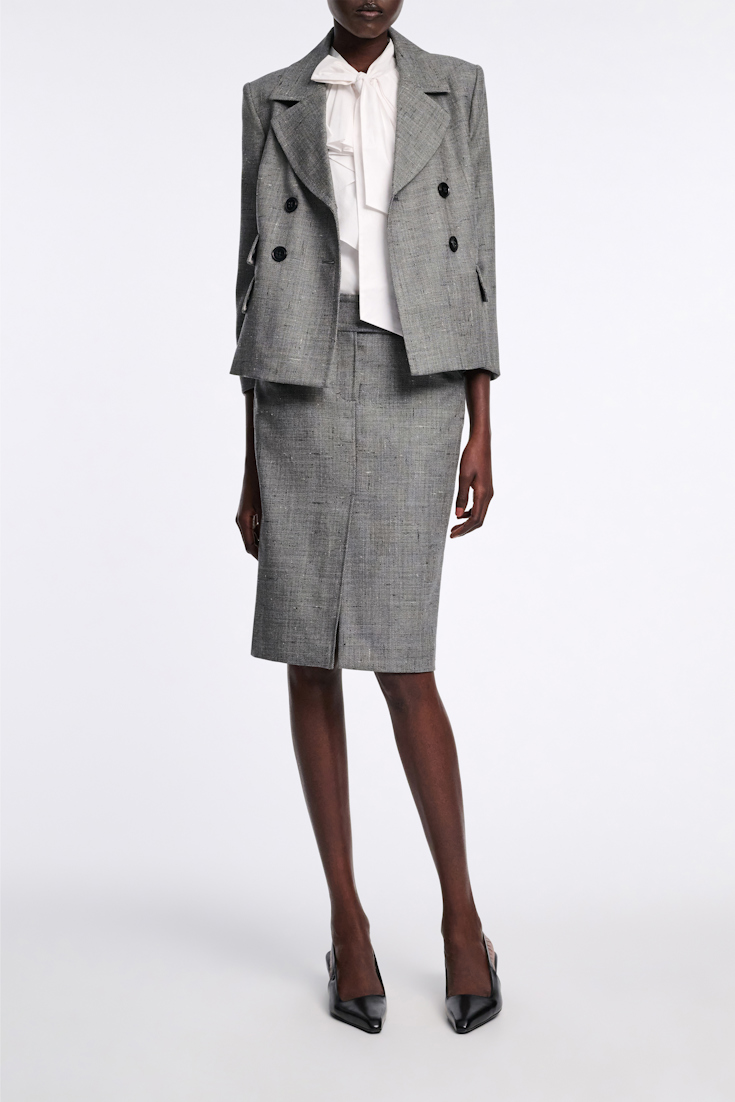 Dorothee Schumacher Boxy blazer in virgin wool pepper & salt
