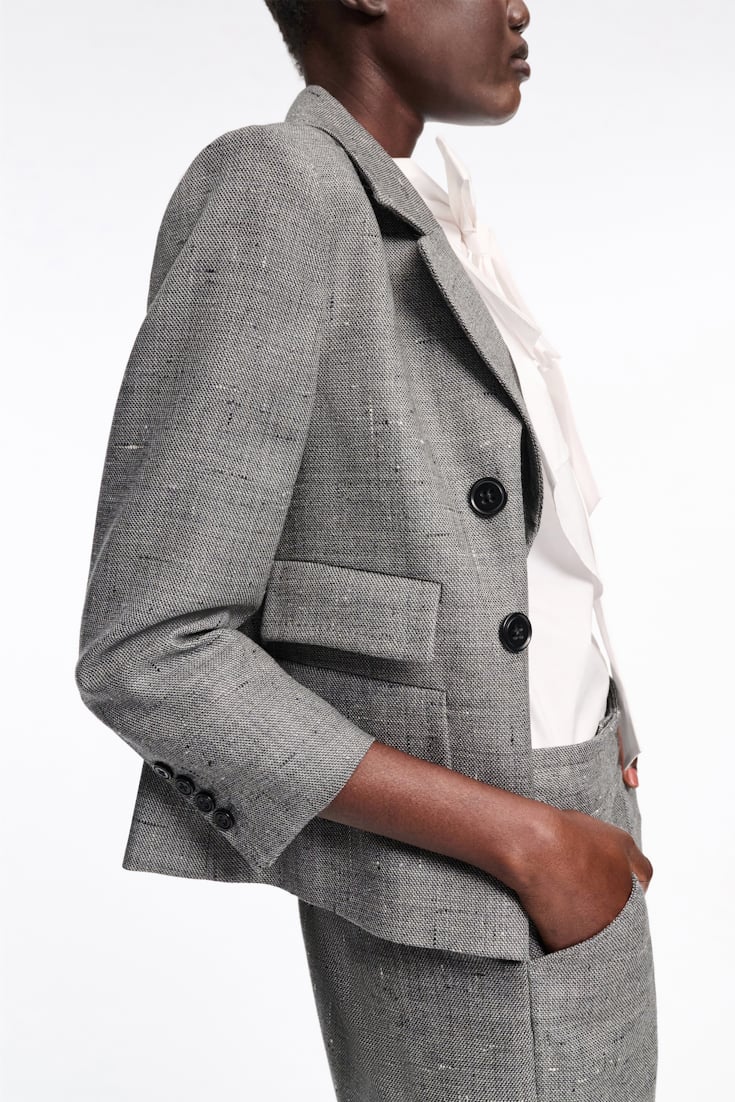 Dorothee Schumacher Boxy blazer in virgin wool pepper & salt