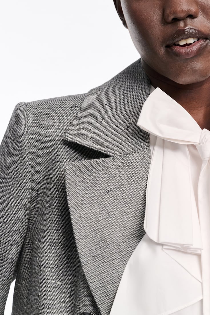 Dorothee Schumacher Boxy blazer in virgin wool pepper & salt