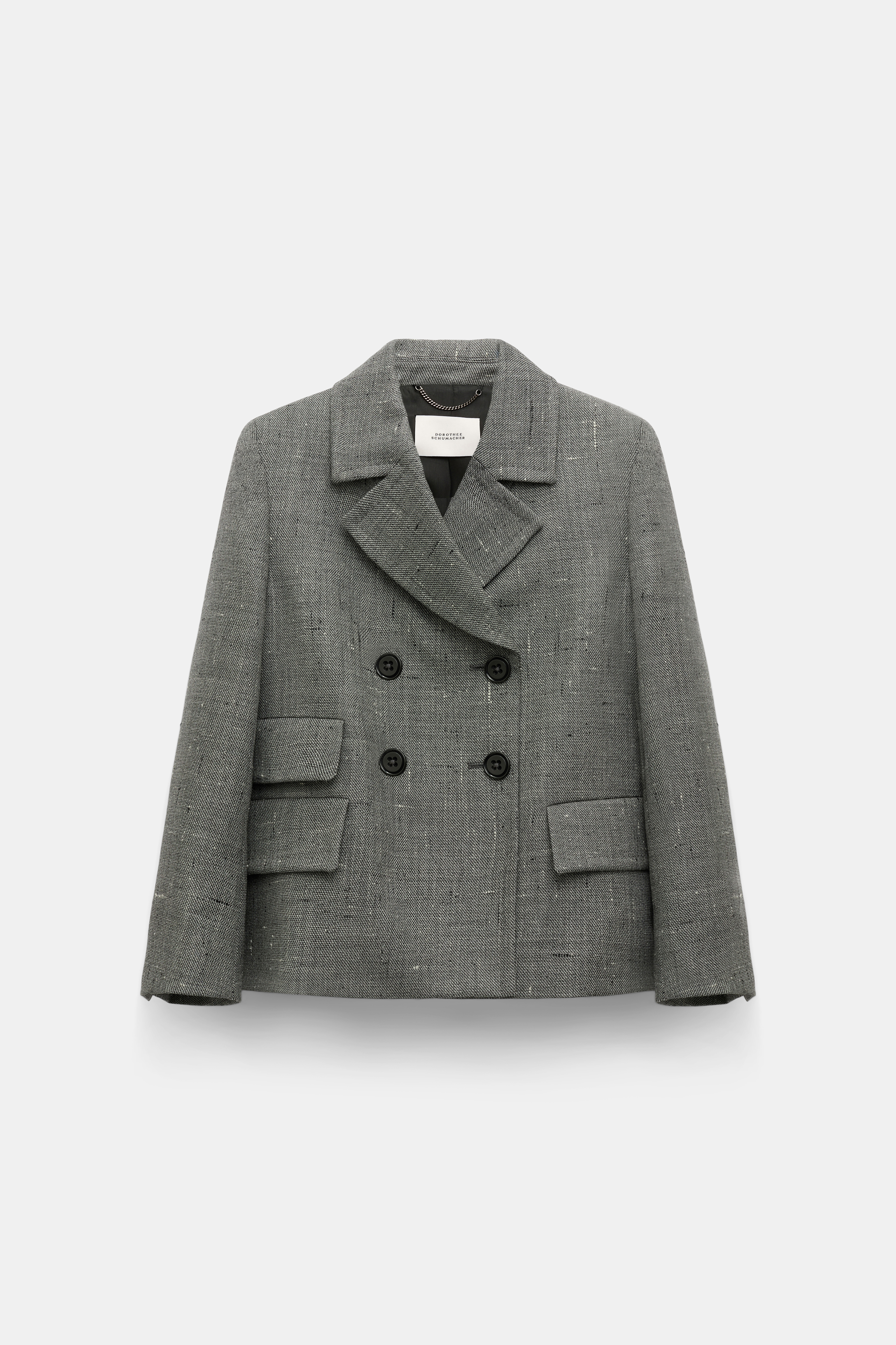 Dorothee Schumacher Boxy blazer in virgin wool pepper & salt