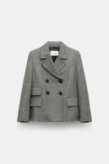 Dorothee Schumacher Boxy blazer in virgin wool pepper & salt