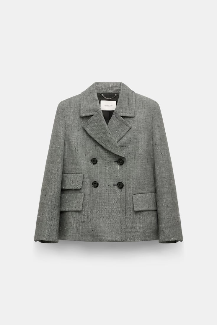 Dorothee Schumacher Boxy blazer in virgin wool pepper & salt