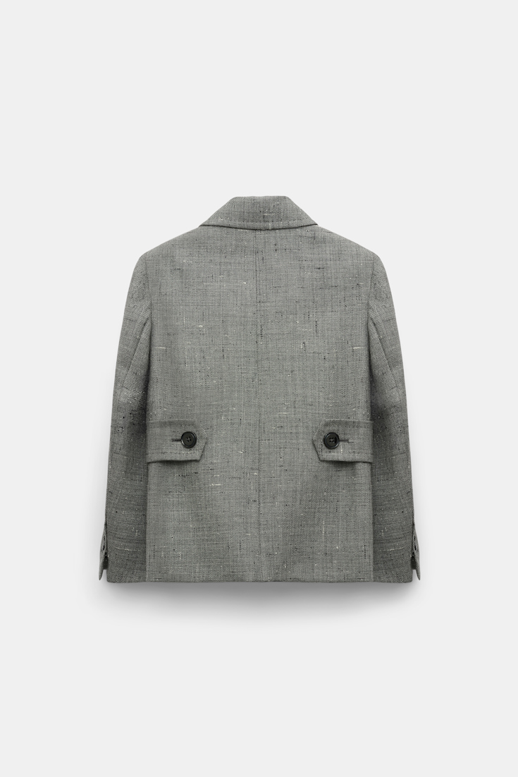 Dorothee Schumacher Boxy blazer in virgin wool pepper & salt