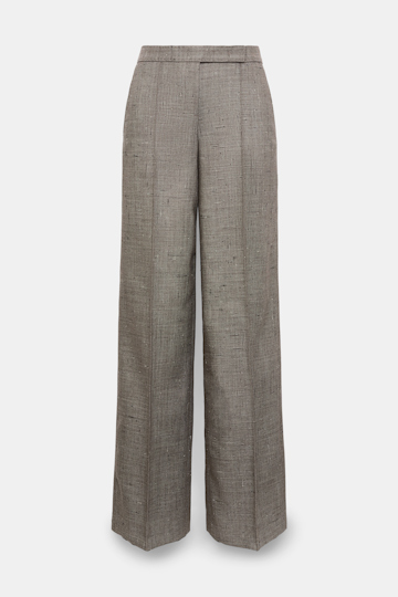 Dorothee Schumacher Wide leg pants in virgin wool pepper & chocoloate