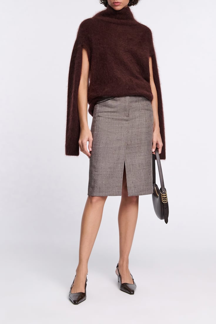 CASUAL ATTRACTION skirt Dorothee Schumacher Pencilskirt mit breitem Bund pepper & chocoloate